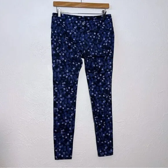 Athleta Women’s Chaturanga Polka Dot Leggings Blue Size M - Picture 3 of 7